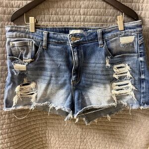 KanCan Ripped Blue Jean Shorts